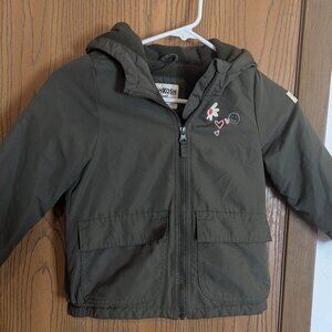 Oshkosh B'Gosh Coat with Fleece Lining and Hood Green "Full of Love"-5T